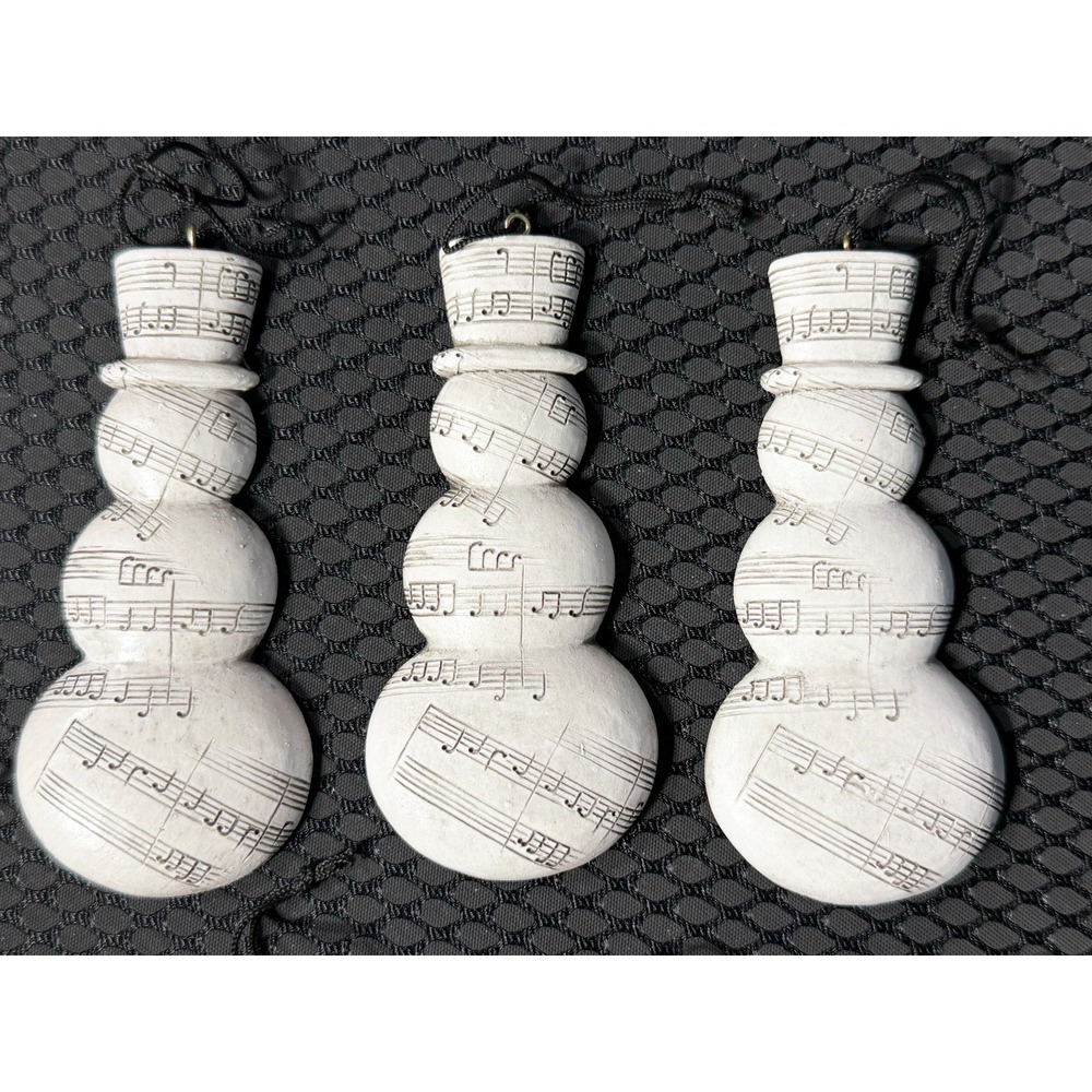 Music Sheet Snowman Ornaments Musical Notes Set of 12 Musician 4" Christmas - Picture 7 of 7